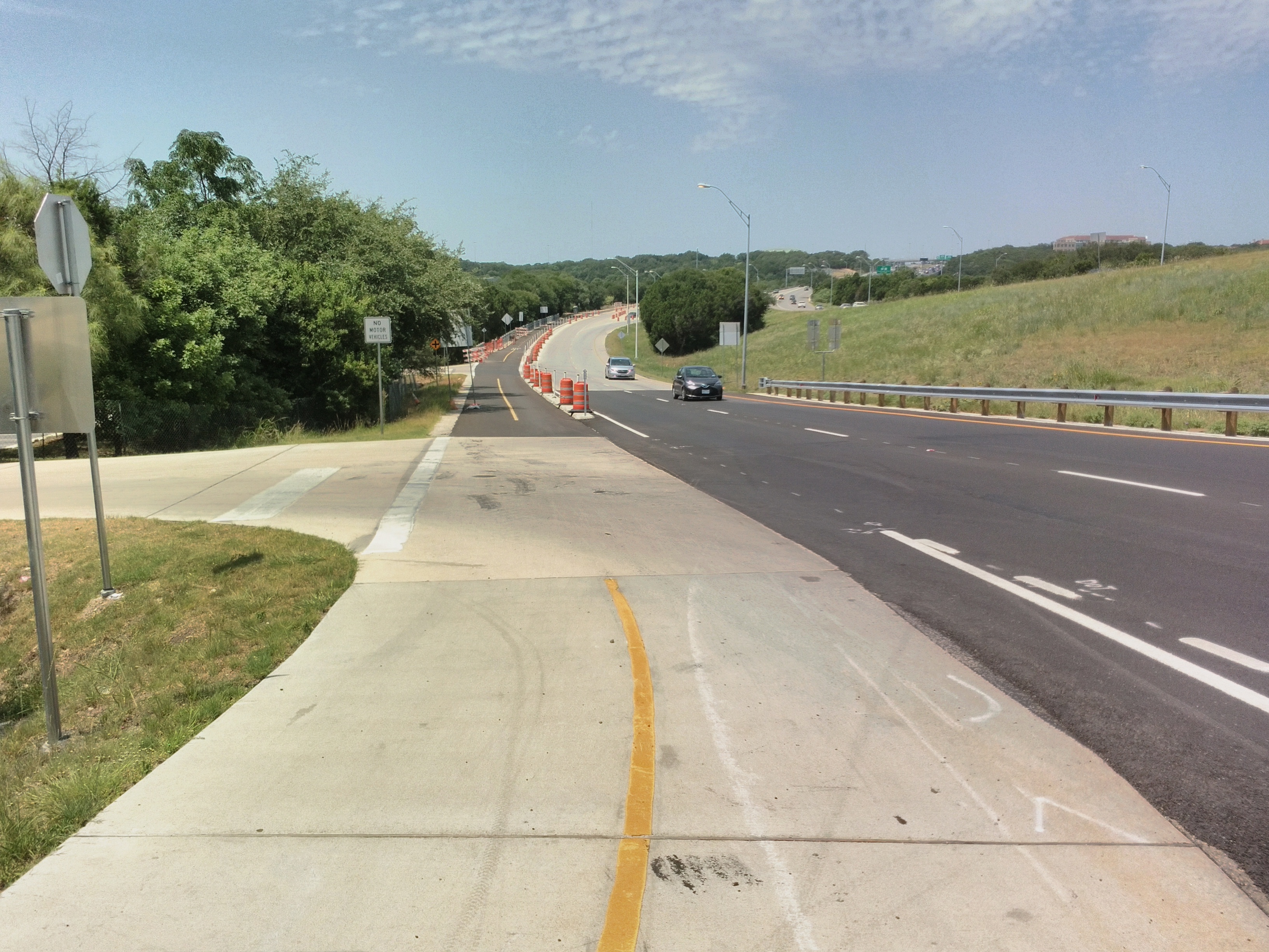 Proper cycle track between Loop 360 and Barton Creek.