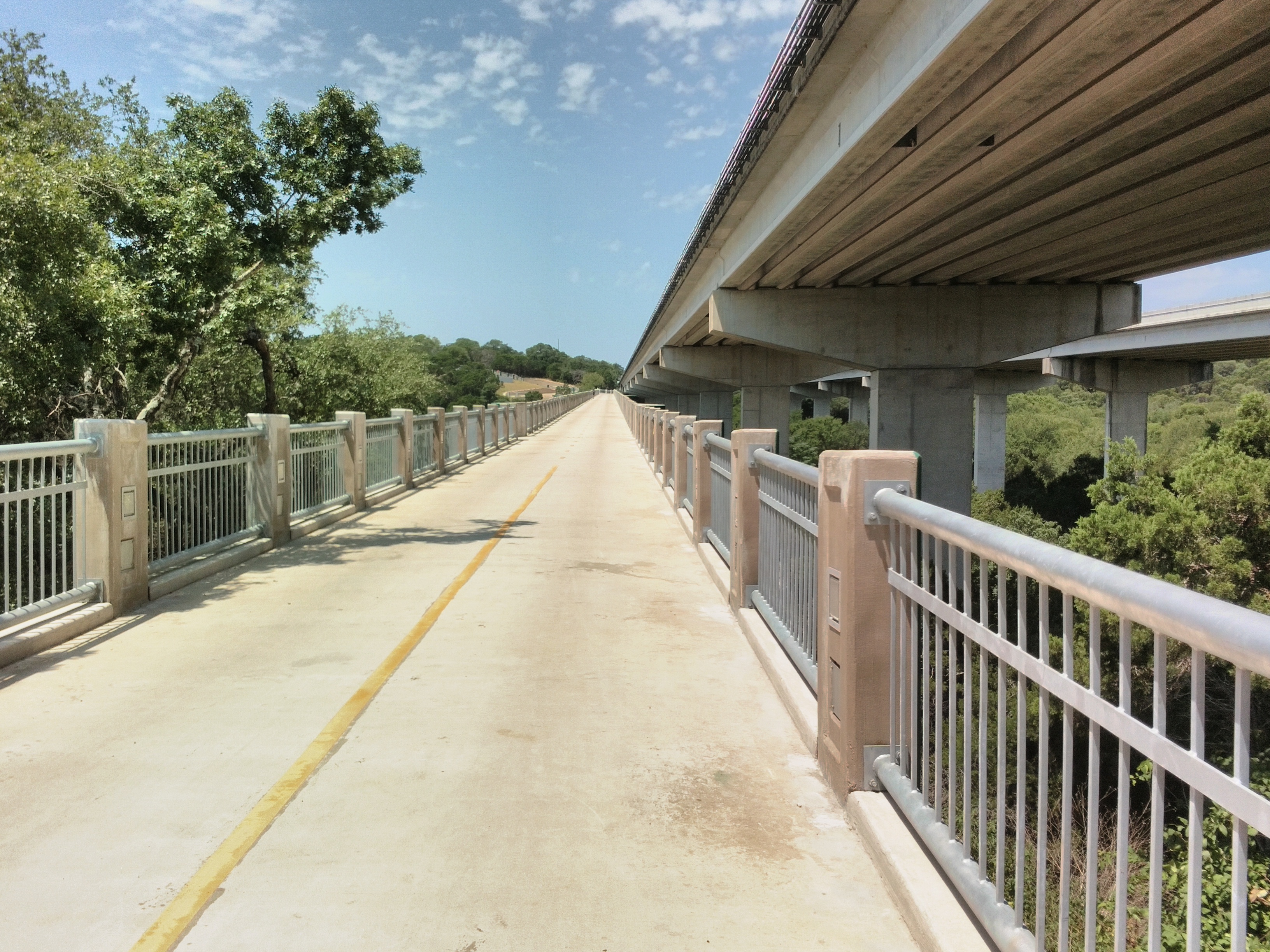 Looking south along the bridge.